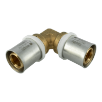 BONFIX Alu-pers messing persfitting bocht / knie 25mm FF