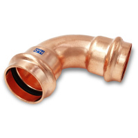AesPRES Uniko koper persfitting bocht 90 graden 12mm