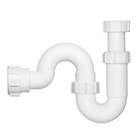 Martens PP 1 1/2inch x 40mm sifon P en S aansluiting klemaansluiting wit