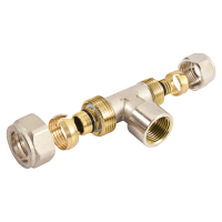  BONFIX Alu-knel koppeling messing T-stuk verlopend 20mm x 1/2inch x 16mm FFF