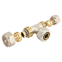  BONFIX Alu-knel koppeling messing T-stuk verlopend 26mm x 20mm x 26mm FFF