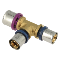 BONFIX Alu-pers - messing perskoppeling / persfitting - T-stuk verloop 26mm x 20mm x 20mm