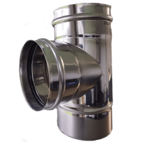 SKS-X 130 – enkelwandig rookkanaal rvs T-stuk diameter Ø130