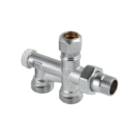 Bonfix radiator aansluitstuk onderblok 2 pijps regelbaar