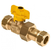 Bonfix messing knelfiting gaskogelkraan 22mm x 22mm FF