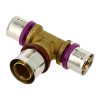 BONFIX Alu-pers - messing perskoppeling / persfitting - T-stuk verloop 26mm x 32mm x 26mm