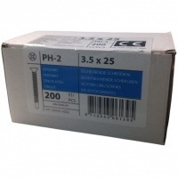 Zelftappers met boorpunt 3.5 x 25 verzinkt - 200 stuks