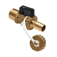 BONFIX messing kogelvul- en aftapkraan met zwarte knop 1/2inch R