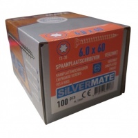 Silvermate spaanplaatschroeven 6.0 x 60 voldraad verzinkt - 100 stuks