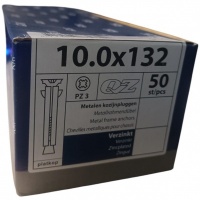 QZ kozijnpluggen platkop 10.0 x 132 - 50 stuks