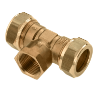 BONFIX messing knelfitting T-stuk binnendraad 28mm x 3/4inch x 28mm FRpF