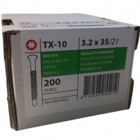 Glaslatschroeven rvs zelfborend 3.2 x 35 - 200 stuks