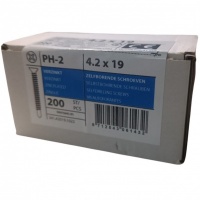 Zelftappers met boorpunt 4.2 x 19 verzinkt - 200 stuks