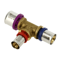 BONFIX Alu-pers - messing perskoppeling / persfitting - T-stuk verloop 26mm x 16mm x 20mm