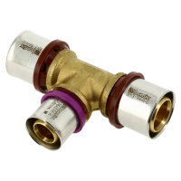 BONFIX Alu-pers - messing perskoppeling / persfitting - T-stuk verloop 32mm x 26mm x 32mm