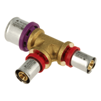 BONFIX Alu-pers - messing perskoppeling / persfitting - T-stuk verloop 26mm x 16mm x 16mm