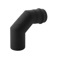 SPKP pellet 80 – pelletkachel rookkanaal bocht 90 graden met reinigingsluik zwart diameter Ø80mm