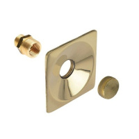 Bonfix gevelplaat vierkant (messing gepolijst) compleet 3/4inch