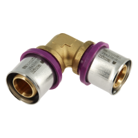 Bonfix Alu-pers kniekoppeling 26 x 26 mm messing persfitting (bocht 90°)