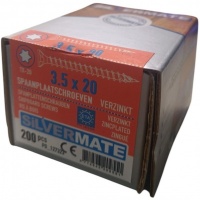 Silvermate spaanplaatschroeven 3.5 x 20 voldraad verzinkt - 200 stuks