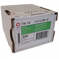 Glaslatschroeven rvs zelfborend 3.2 x 30 - 200 stuks