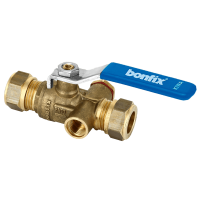 BONFIX messing knel kogelkraan met aftap 22mm FF