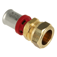 BONFIX Alu-pers messing perskoppeling verloop naar knelfitting recht verlopend 16mm x 12mm FF