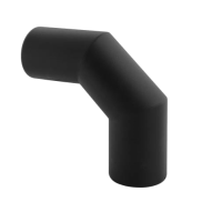 SPKP pellet 80 – pelletkachel rookkanaal bocht 90 graden mannelijk zwart diameter Ø80mm