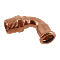 BONFIX press red copper elbow male thread 12mm x 3/8inch FR