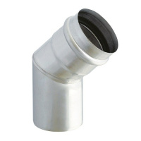 SKS-X 130 – enkelwandig rookkanaal rvs bocht 45 graden diameter Ø130