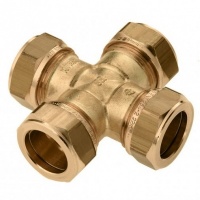 BONFIX messing knelfitting kruisstuk 15mm FFFF