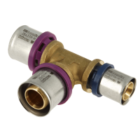 BONFIX Alu-pers - messing perskoppeling / persfitting - T-stuk verloop 26mm x 26mm x 20mm