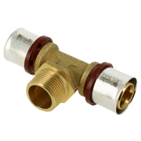 BONFIX Alu-pers - messing perskoppeling / persfitting - T-stuk 32mm x 1inch x 32 mm