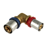 BONFIX Alu-pers - messing perskoppeling / persfitting - bocht / knie 20mm x 16mm