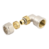  BONFIX Alu-knel koppeling messing knie / bocht binnendraad 3/4inch x 20mm FRp