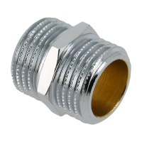 BONFIX messing verchroomd draadfitting dubbele nippel 3/8inch RR