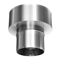SKS 130 – double walled chimney pipe stainless steel reducer to single walled diameter Ø130-190mm