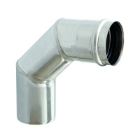 SKS-X 130 – enkelwandig rookkanaal rvs bocht 90 graden diameter Ø130