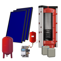 EnergyBy zonneboilerpakket 1000L hygieneboiler met 3x vlakkeplaat