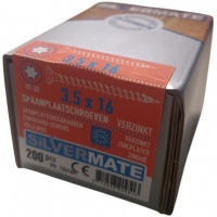 Silvermate spaanplaatschroeven 3.5 x 16 voldraad verzinkt - 200 stuks