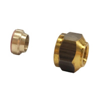 EZ-copper brass compression nut 1/4inch x 6mm