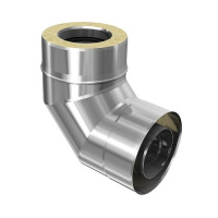 SKS 100 – dubbelwandig rookkanaal rvs bocht 90 graden diameter Ø100-160mm