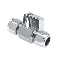 BONFIX messing verchroomd knel minikogelkraan met verchroomde knop 15mm x 10mm FF