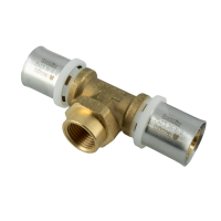 BONFIX Alu-pers messing persfitting T-stuk 25mm x 1/2inch x 25mm