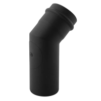 SPKP pellet 100 – pelletkachel rookkanaal bocht 45 graden met reinigingsluik zwart diameter Ø100mm