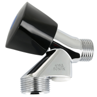 BONFIX 70487 Beluchterkraan met keerklep en zwarte knop 1/2inch x 3/4inch RR