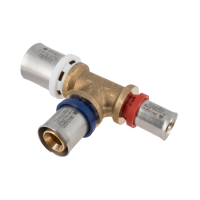 BONFIX Alu-pers messing persfitting T-stuk verloop 25mm x 20mm x 16mm FFF