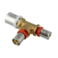 BONFIX Alu-pers messing persfitting T-stuk verloop 25mm x 16mm x 16mm FFF