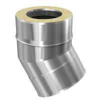 SKS 130 – dubbelwandig rookkanaal rvs bocht 30 graden diameter Ø130mm