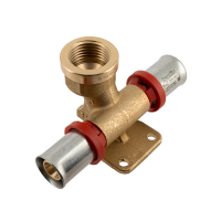 BONFIX Alu-pers messing persfitting muurplaat dubbel recht 16mm x 1/2inch x 16mm FRpF